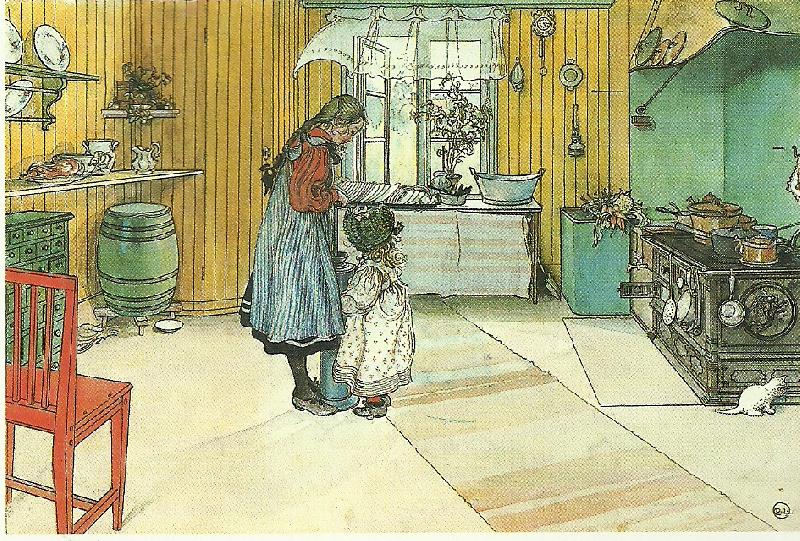 Carl Larsson koket oil painting picture